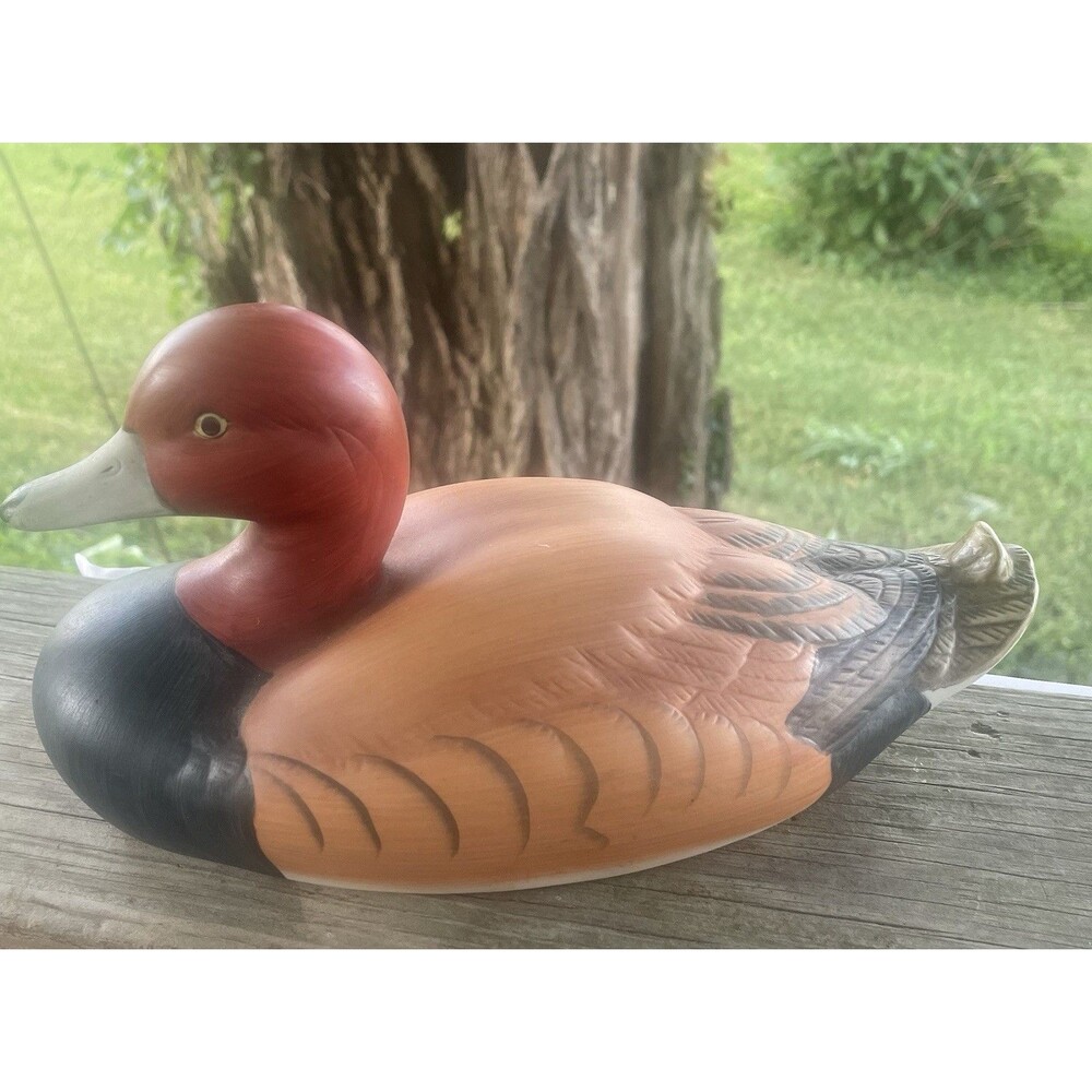 Hand Painted Porcelain Mallard Redhead Duck Decoy Decoration